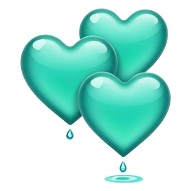 Floating aqua green hearts sticker