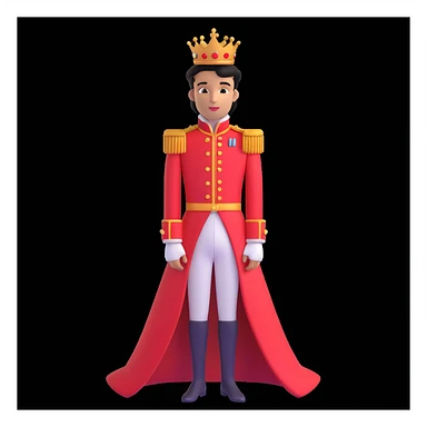 prince in red dress, royaqle background sticker