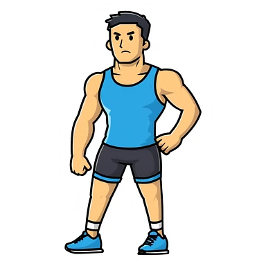 tall athlete standing in vest and shorts sticker