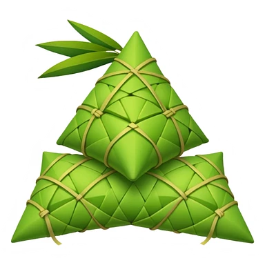 Ketupat rice green Triangle sticker