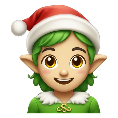Cute little Christmas elf smiling and blushing  sticker