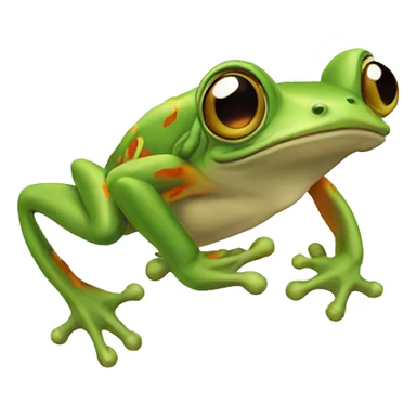 Flying frog sticker