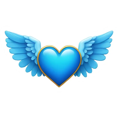 Blue heart with wings sticker