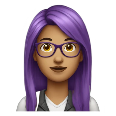 nerd-woman-purple-hair-glasses sticker