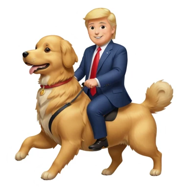 Donald Trump riding a dog sticker