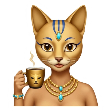 Bastet god drink coffee sticker