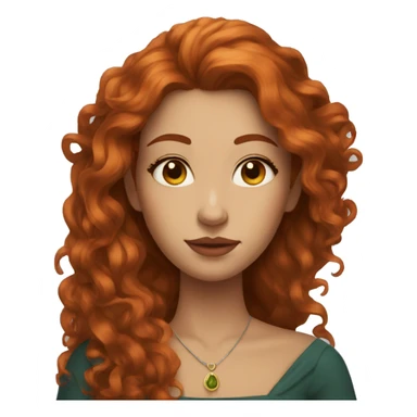 Queen with messy long redhair and light brown eyes  sticker