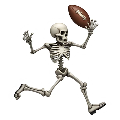 Skeleton throwing football sticker