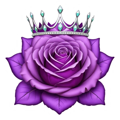 Purple rose with silver tiara sticker