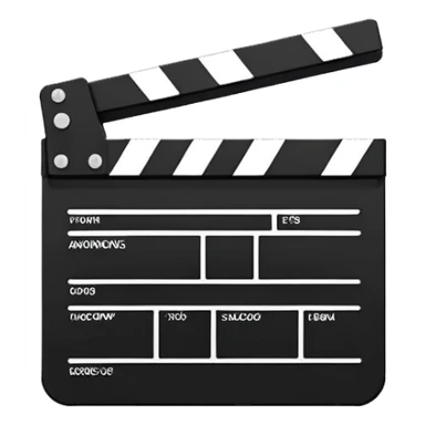 super minimalist clapperboard, clean lines, basic geometric shapes only, monochromatic design sticker