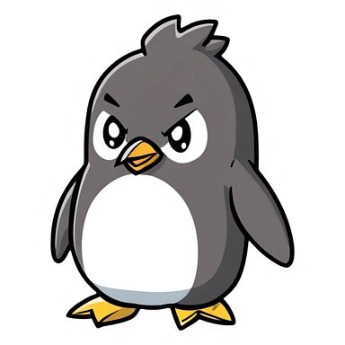 An angry penguin sticker