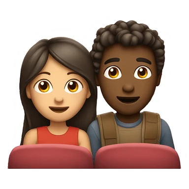 Girl and boy at a movie theater  sticker