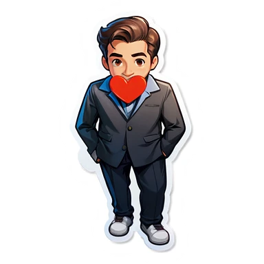 Man looking love struck sticker