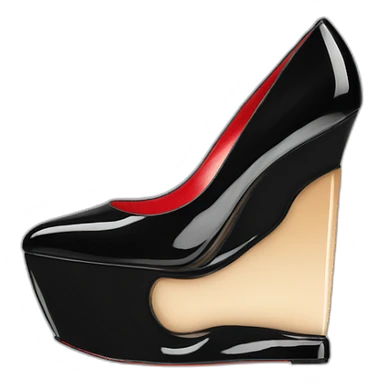WEDGE heel LOUBOUTIN black PATENT sticker