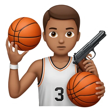 Basketball person with gun sticker