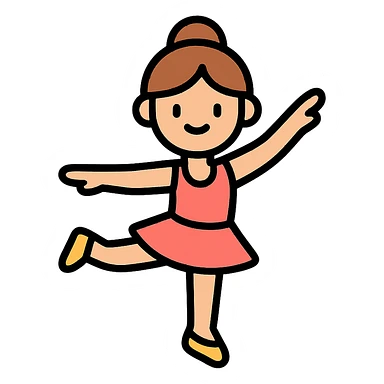 color outline icon of a girl doing ballet sticker
