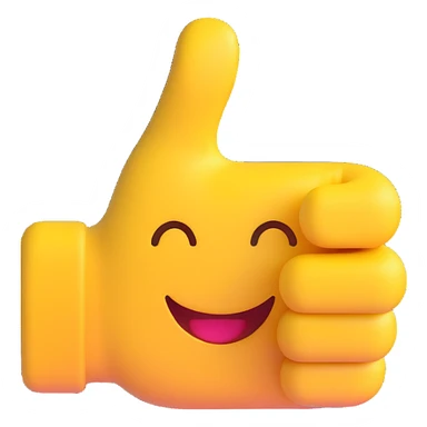 thumbs up emoji 3D style sticker