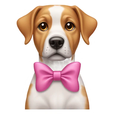 dog with pink bow sticker