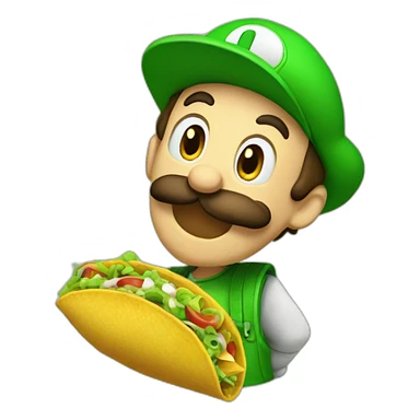 Luigi eats a taco sticker