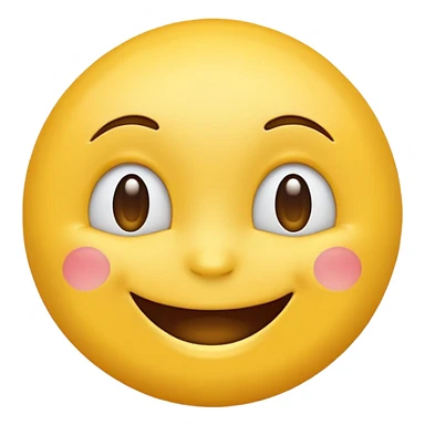 happy yellow emoji face, smiling, simple sticker
