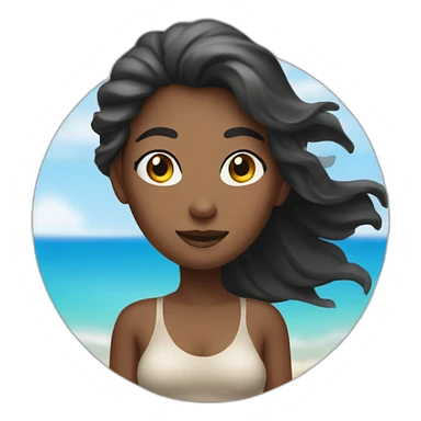 nudst woman standing on the beach sticker