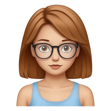 Hafif kumrak saçlı, beyaz tenli, gözlüklü, crop giyinen bir kiz sticker
