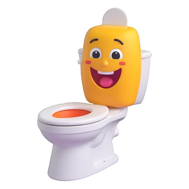 Skibidi Toilet character mewing, funny expression, 3D emoji style sticker
