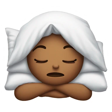 tired girl in bed  sticker