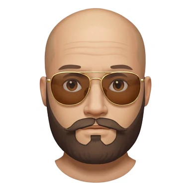   tattooed baldies with  sun glass with bearded sticker