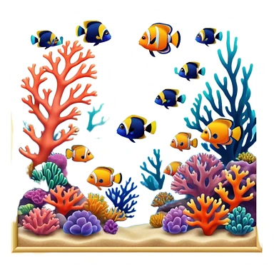 Great Barrier Reef Landmark Emoji – Featuring colorful coral formations and tropical fish. sticker