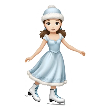 Victorian ice skater sticker