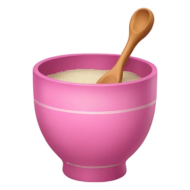 Pink bowl with a wooden spoon inside  sticker