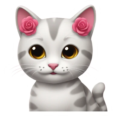 Gato con corazón rosa sticker
