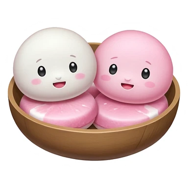 2 cute japanese mochi kawaii in pastel sticker