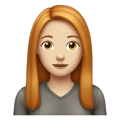 Beautiful girl with straight ginger hair with middle parting sticker