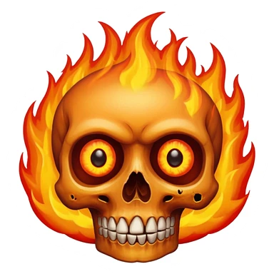 Skull eyes on fire sticker