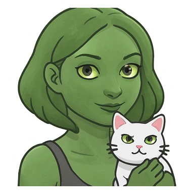 happy woman in airplane cabin holding a cat emoji sticker