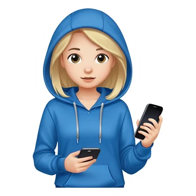 Girl with hoodie and shorts with a phone sticker