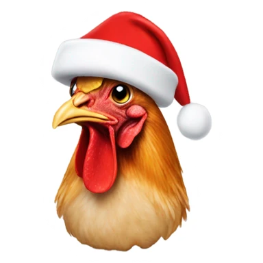Chicken nuggets with Santa hat sticker