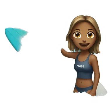 Surfing girl sticker
