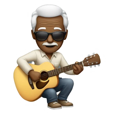 Old Man in sunglasses playing acoustic guitar  sticker