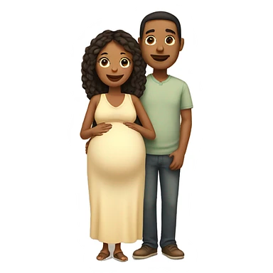 A pregnant woman with her husband  sticker