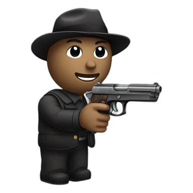 un noir avec un pistolet sticker