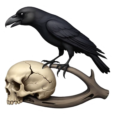 crow on a skull sticker