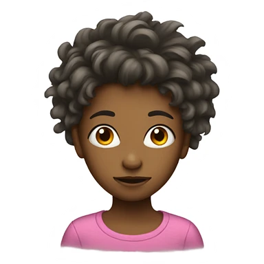 girl with messy hairs  sticker