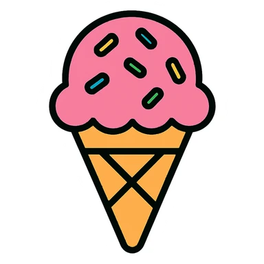 ice cream with sprinkles sticker