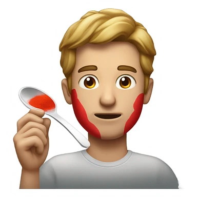 Man eating red powder  sticker