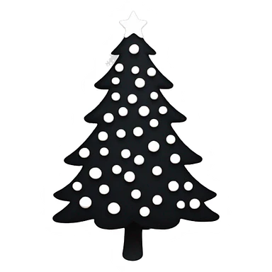 Black Christmas tree with white decoration  sticker