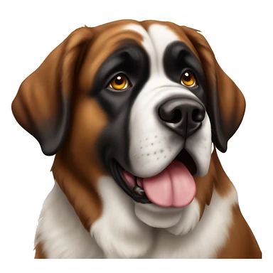Beautiful Saint bernard dog with brown dark hair sticker
