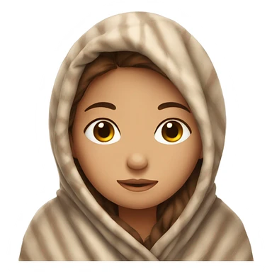 Brown hair girl cuddled in a blanket  sticker